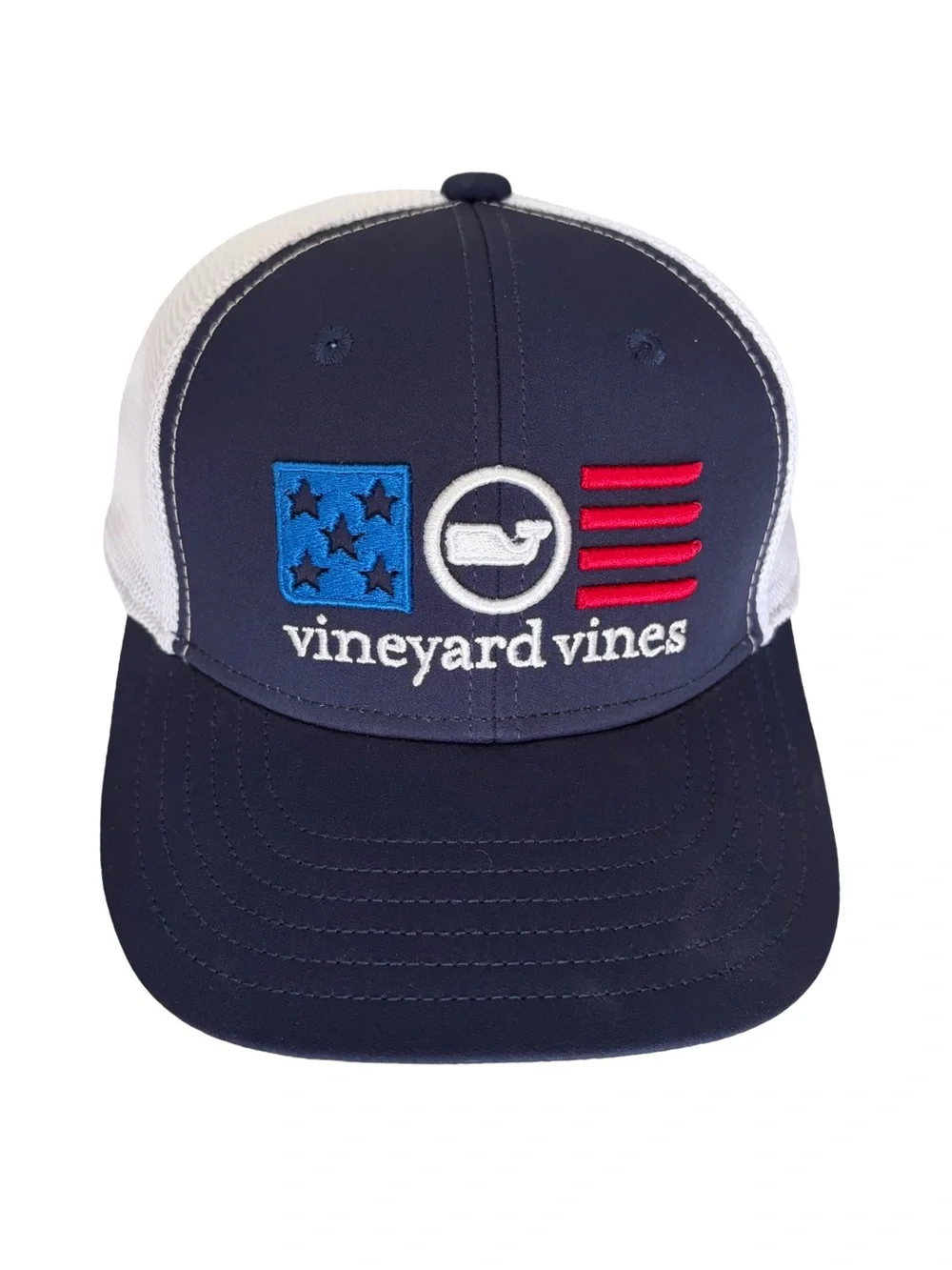 Vineyard Vines Youth American Flag Mesh Trucker Snapback Hat NWOT